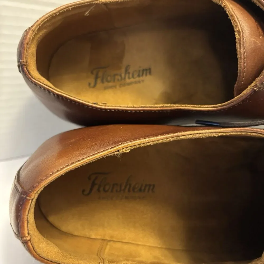 Florsheim Men's Flex Sole Brown Cognac Dress Shoes 13D Lace Up Comfort NWOB